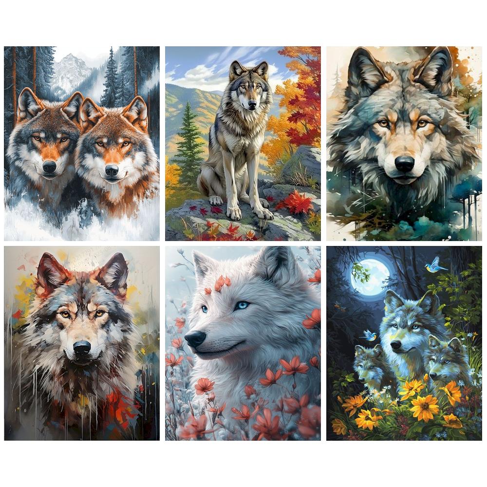 Art Craft Number - GATYZTORY Wolf Paint By Numbers Art