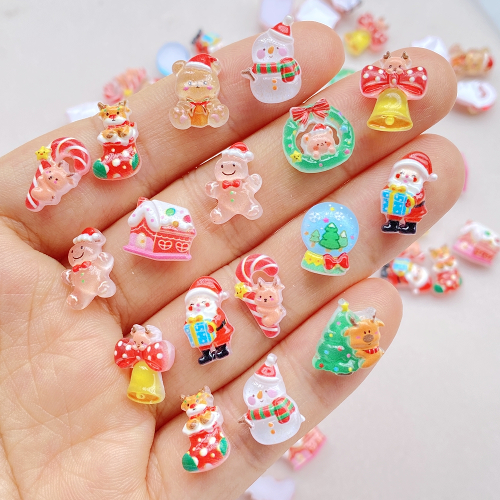 Art Craft Christmas Tree - 50pcs Resin Mini Cartoon Christmas Snowman