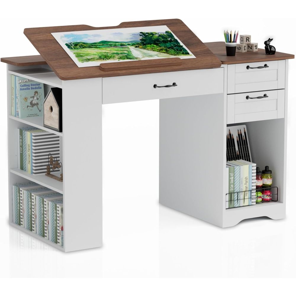 Art & Craft Fair - Drating Table with Storage Cabinet &