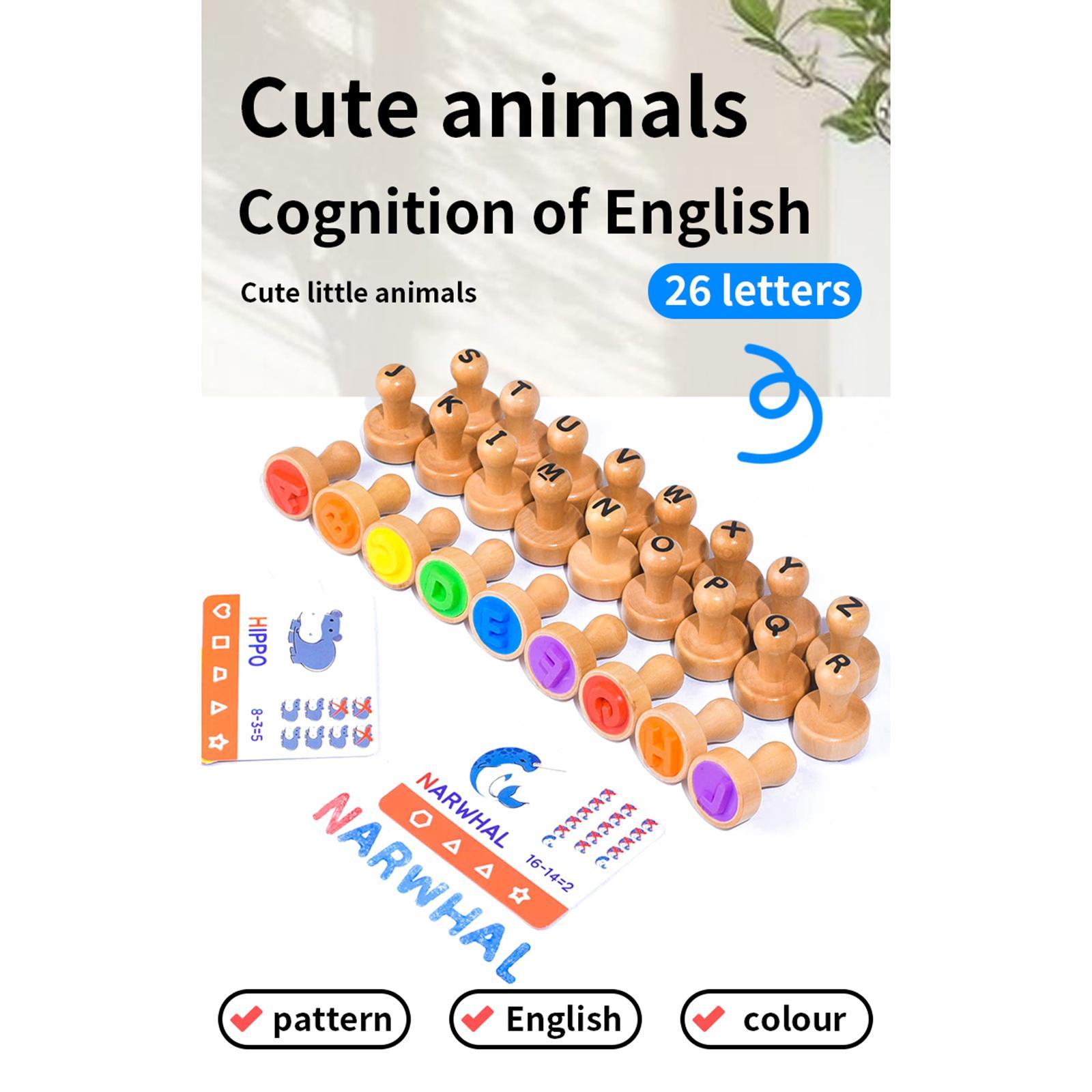 Art Craft Number - Wooden Alphabet Number Stamp Educational Toy