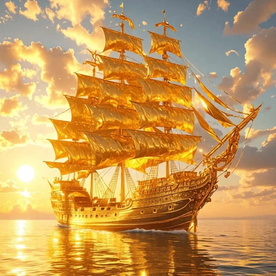 Art Craft Ideas With Paper - RUOPOTY Golden Sailboat Diamond Painting Adults
