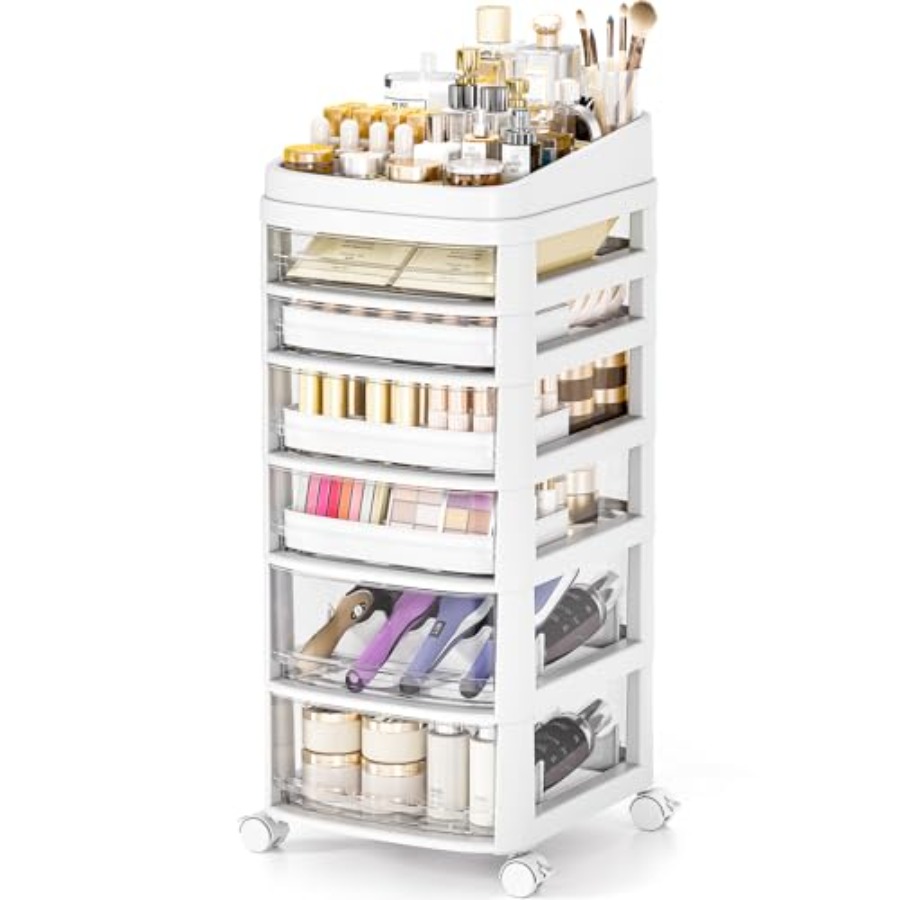 Art Craft & Architecture - Rolling Cart with 6 Drawers Clear