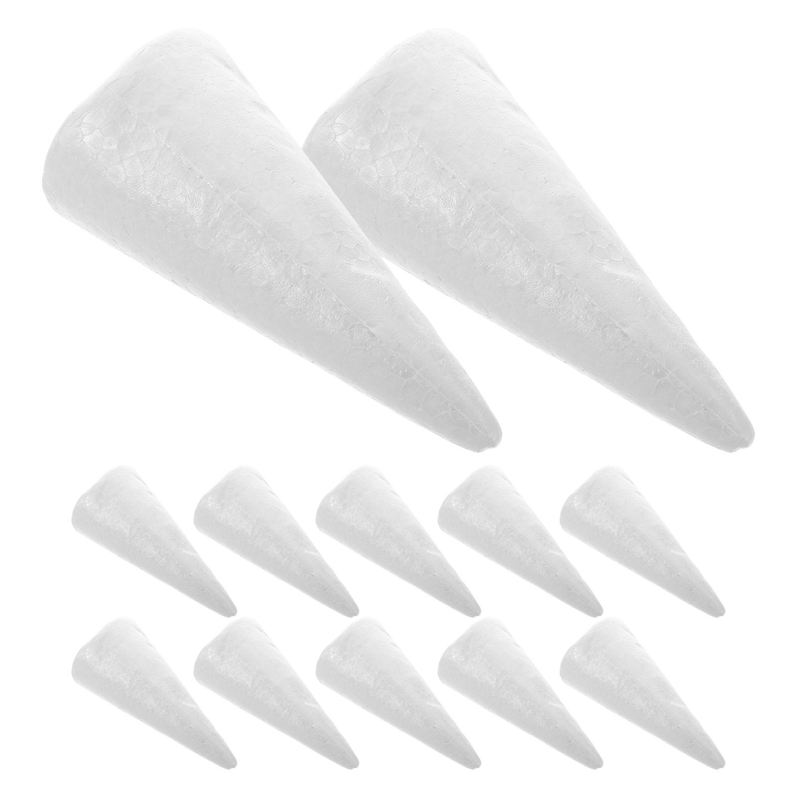 Art Craft Christmas Tree - 12Pcs White Foam Cone Solid DIY