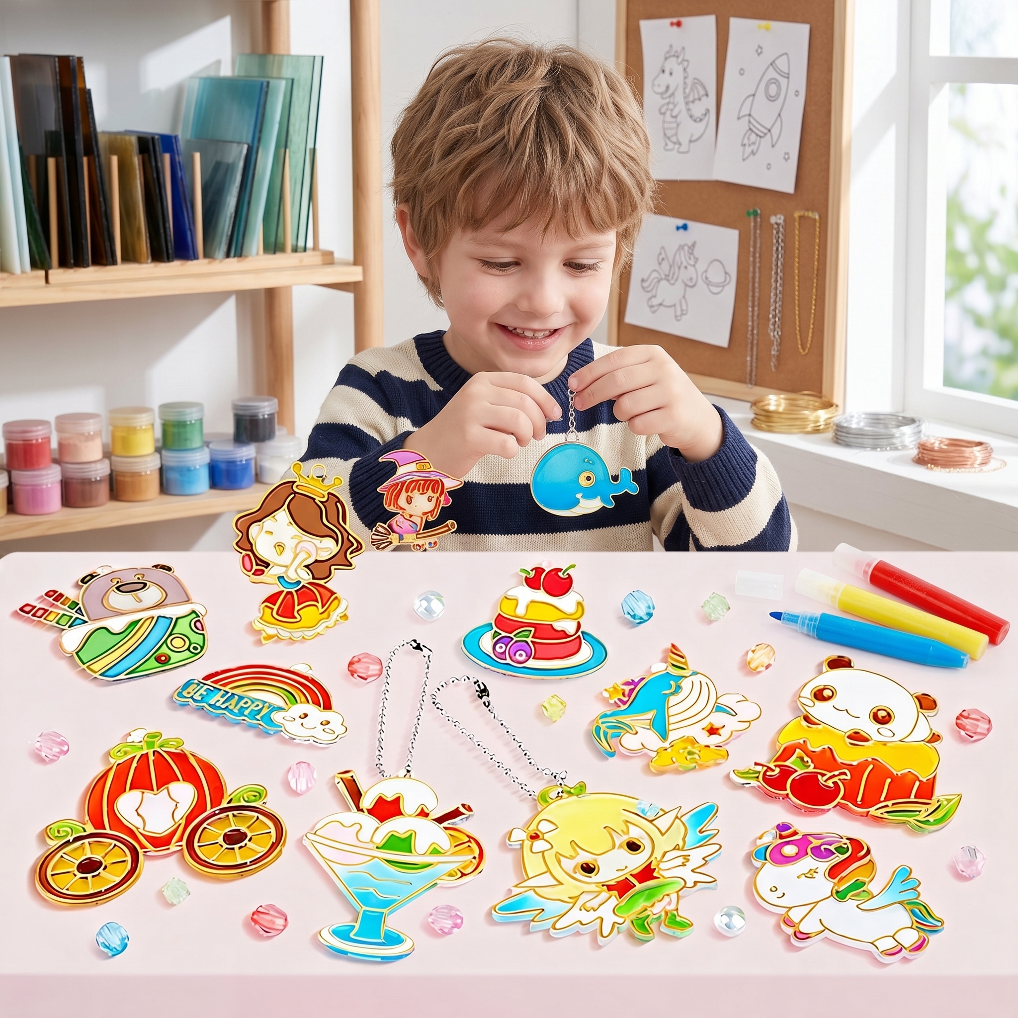 Art Craft Kits For Kids - DIY Crystal Gel Painting Kit Craft