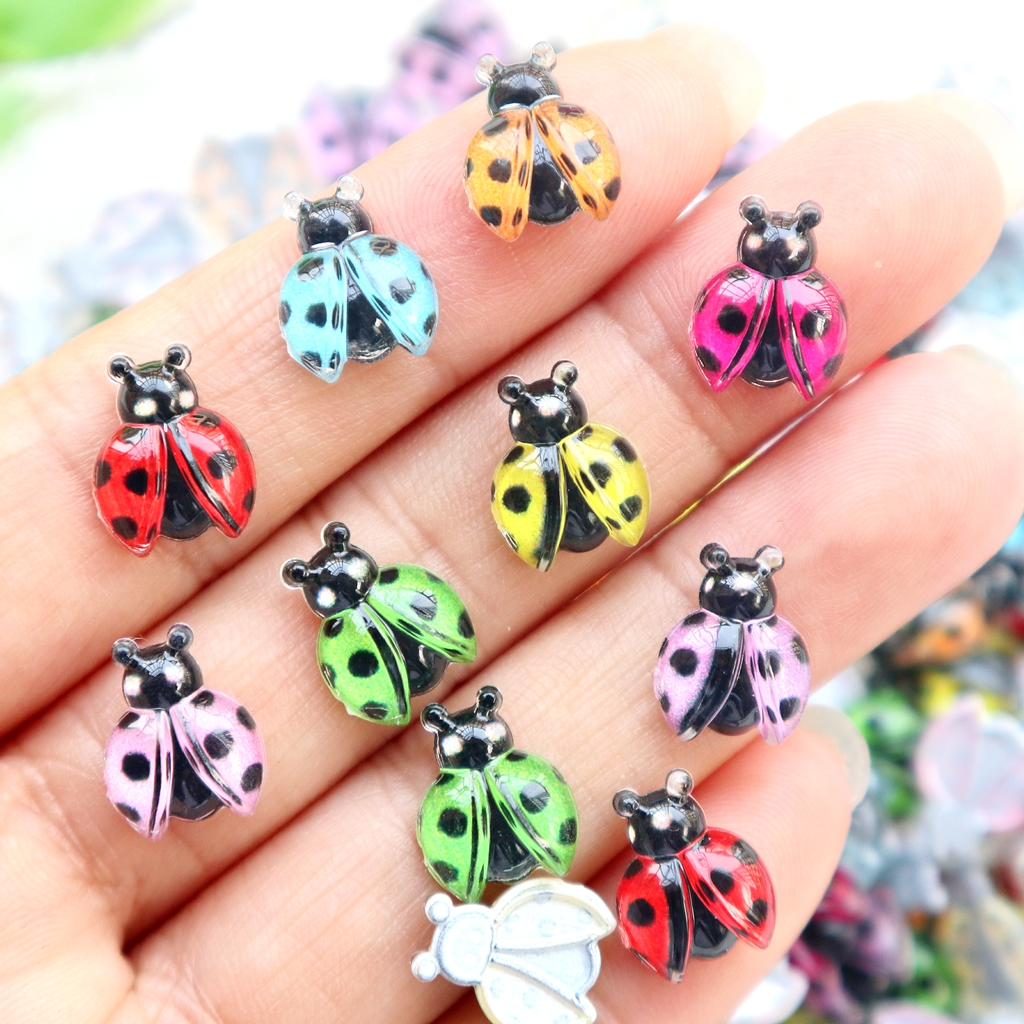 Art Craft Ladybug - 30pcs Mini Colorful Ladybug Cabochons -