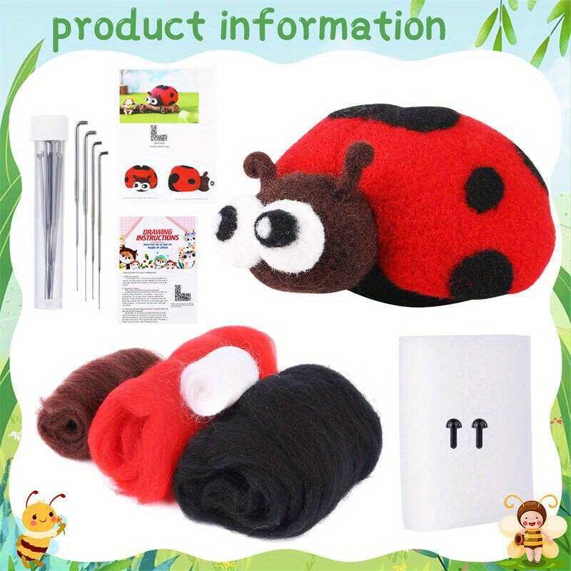 Art Craft Ladybug - Wool Felt Doll Ladybug Animals DIY