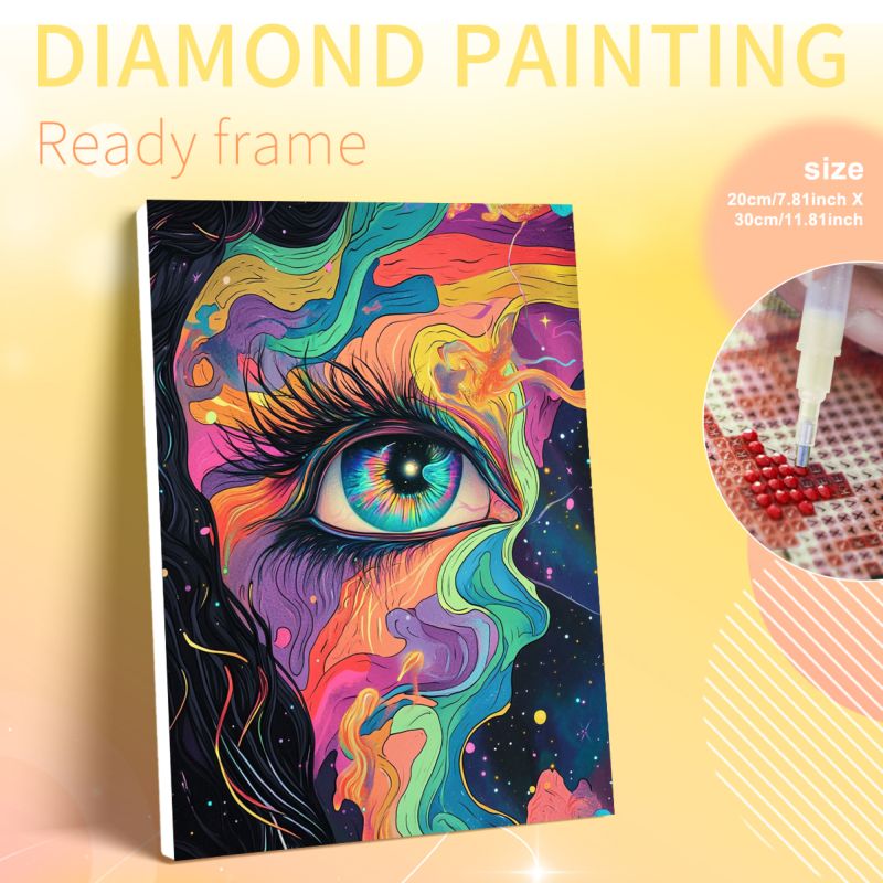Art Craft Ideas With Paper - PhotoCustom Framed Colorful Big Eyes Diamond