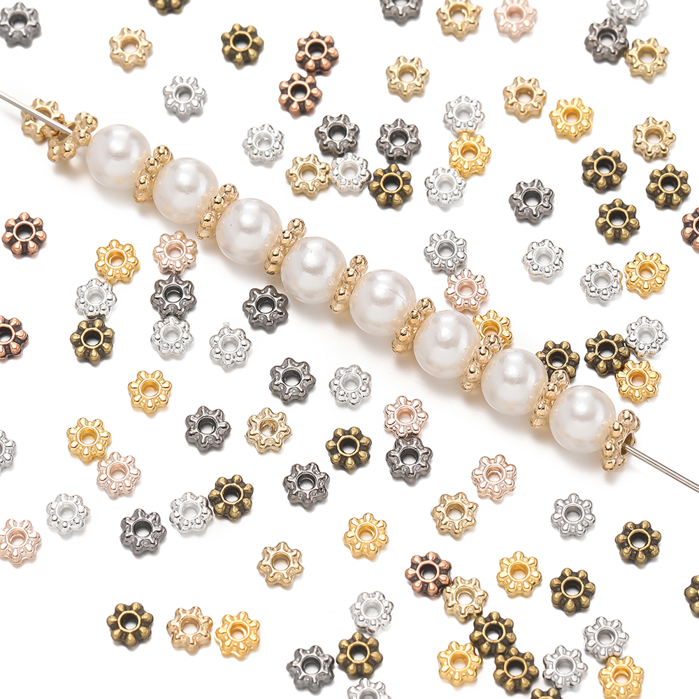 Art Craft Diy - 200pcs/lot 4/6mm Daisy Snowflake Flower Spacer