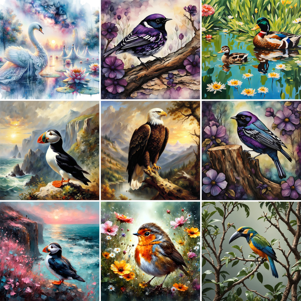 Art Craft Number - Bird Arctic Puffin Paintings By Numbers