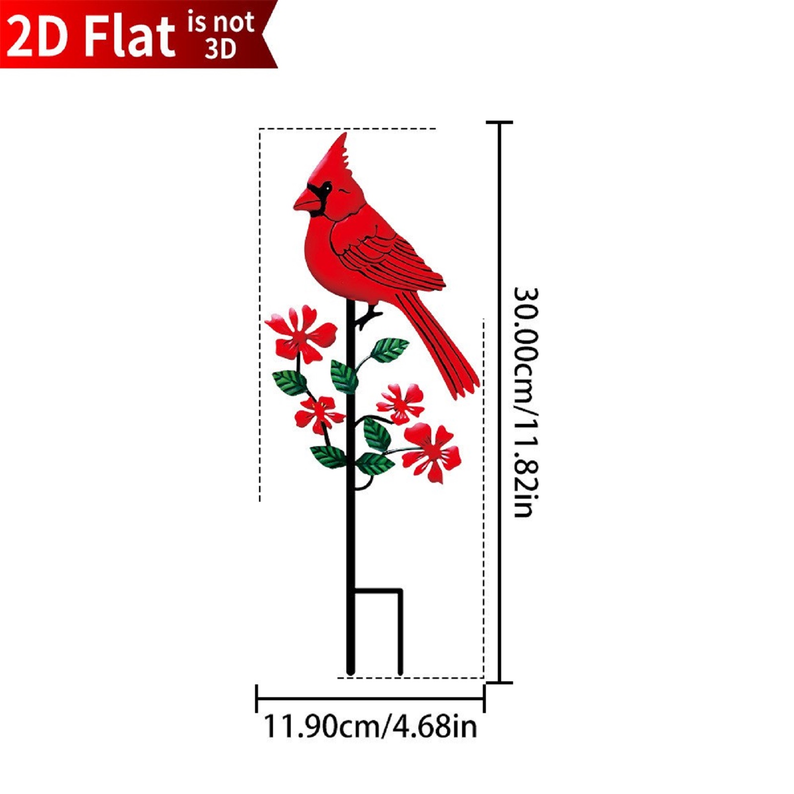 2D Flat Red Bird Design Garden - Art Craft And Design reseña y precio