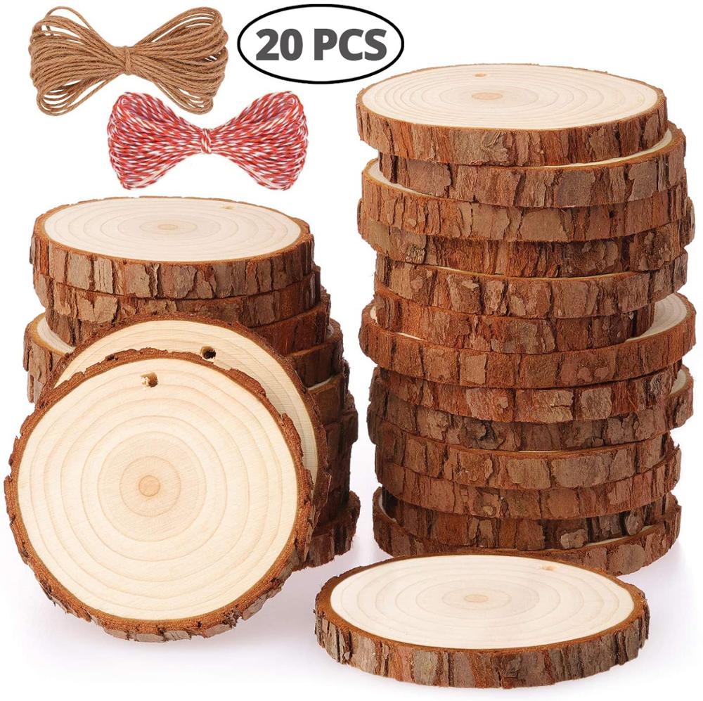 Natural Wood Slices Craft Wood - Art Craft Christmas Tree reseña y precio