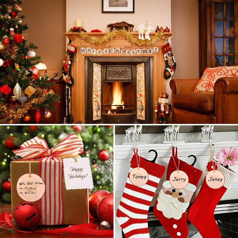 Natural Wood Slices Craft Wood - Art Craft Christmas Tree reseña y precio