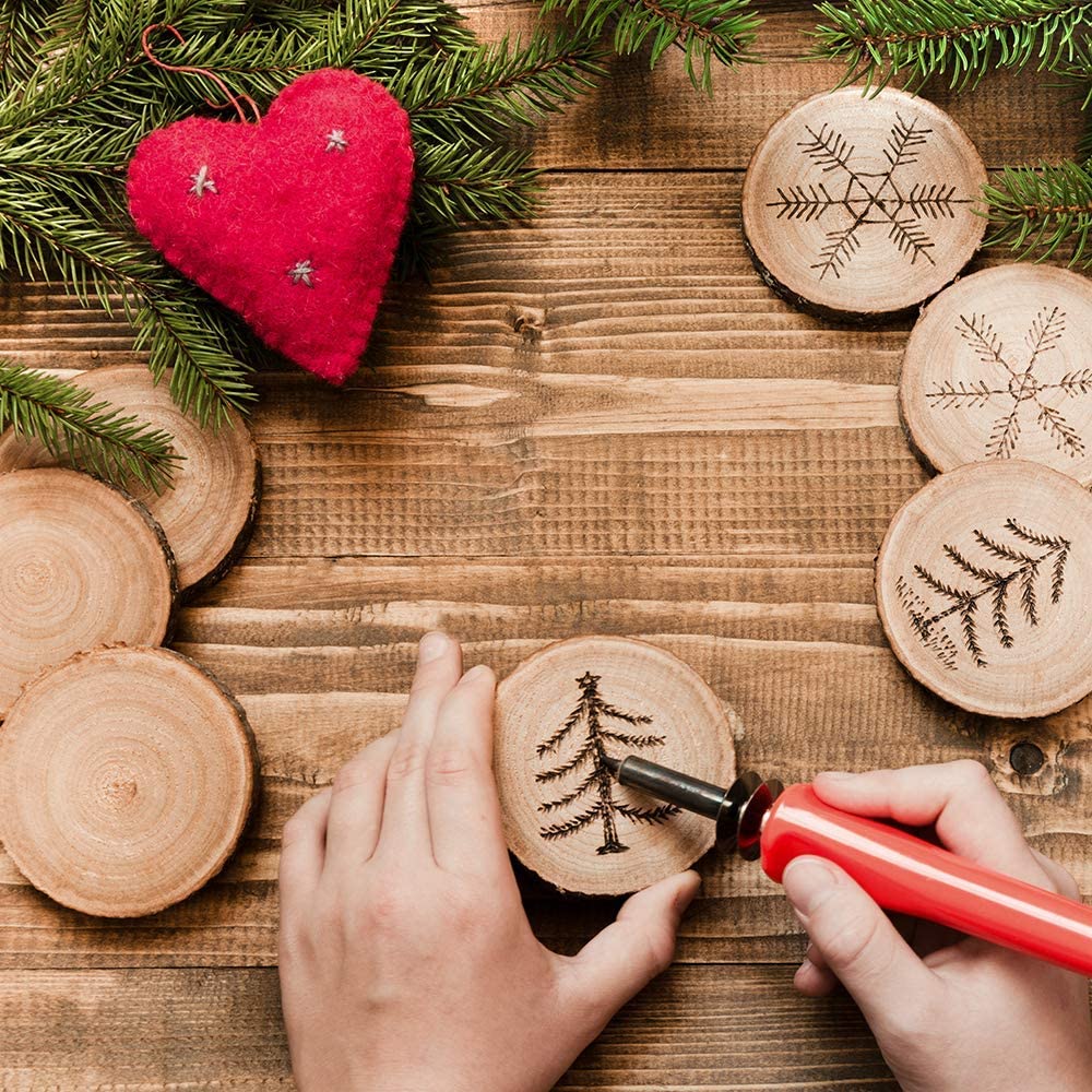 Natural Wood Slices Craft Wood - Art Craft Christmas Tree reseña y precio