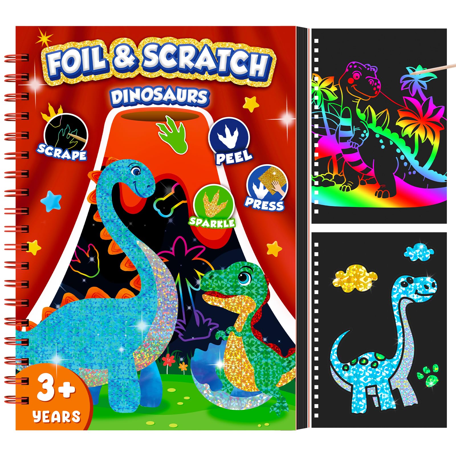 Dinosaur Scratch Art Book for  - Art Craft Kits For Kids reseña y precio
