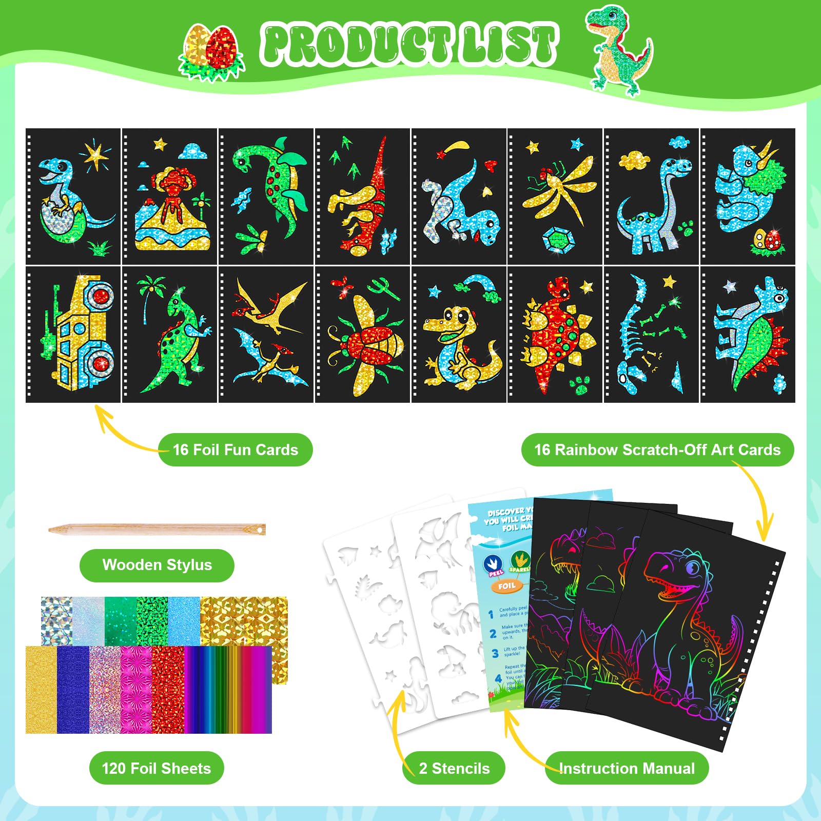 Dinosaur Scratch Art Book for  - Art Craft Kits For Kids reseña y precio