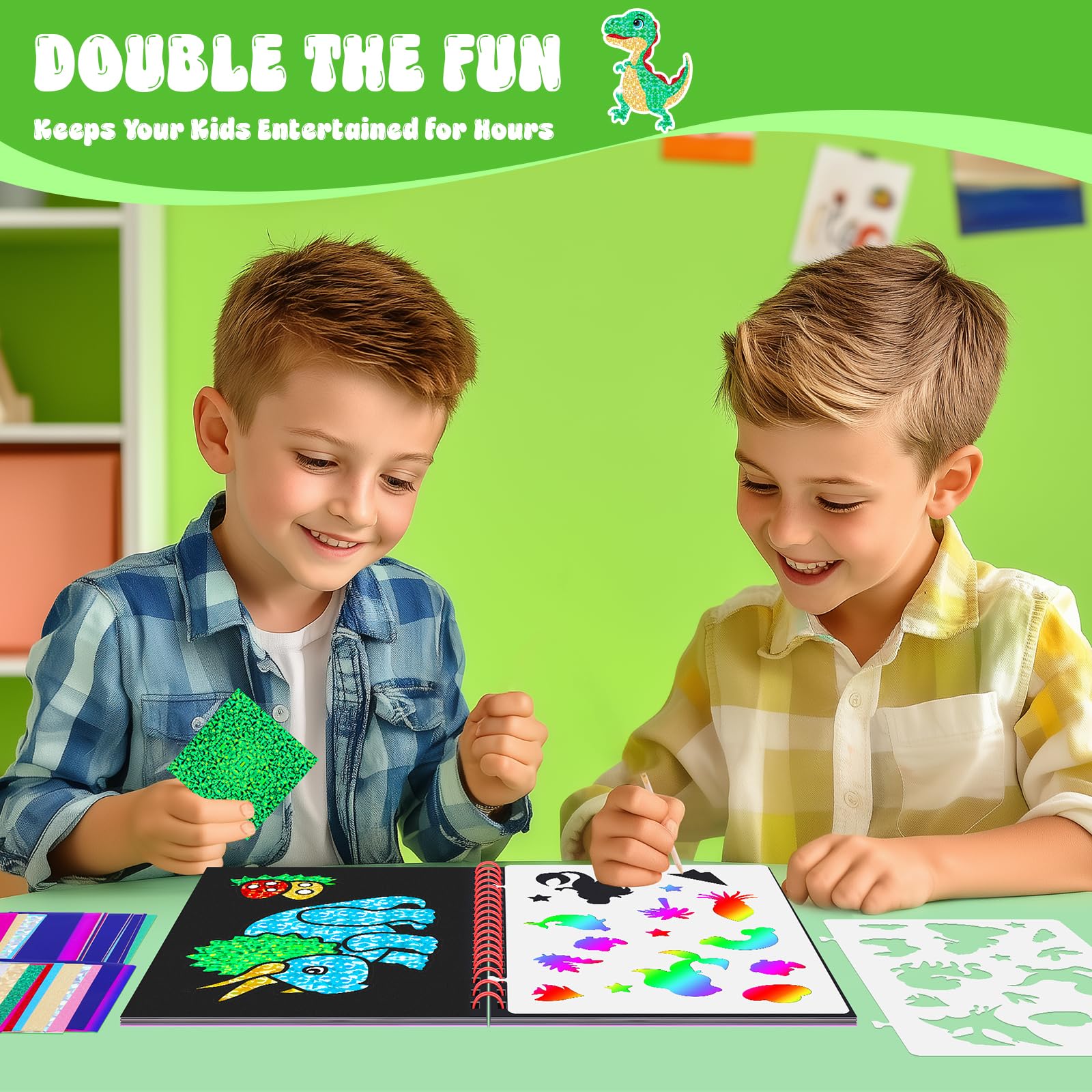 Dinosaur Scratch Art Book for  - Art Craft Kits For Kids reseña y precio