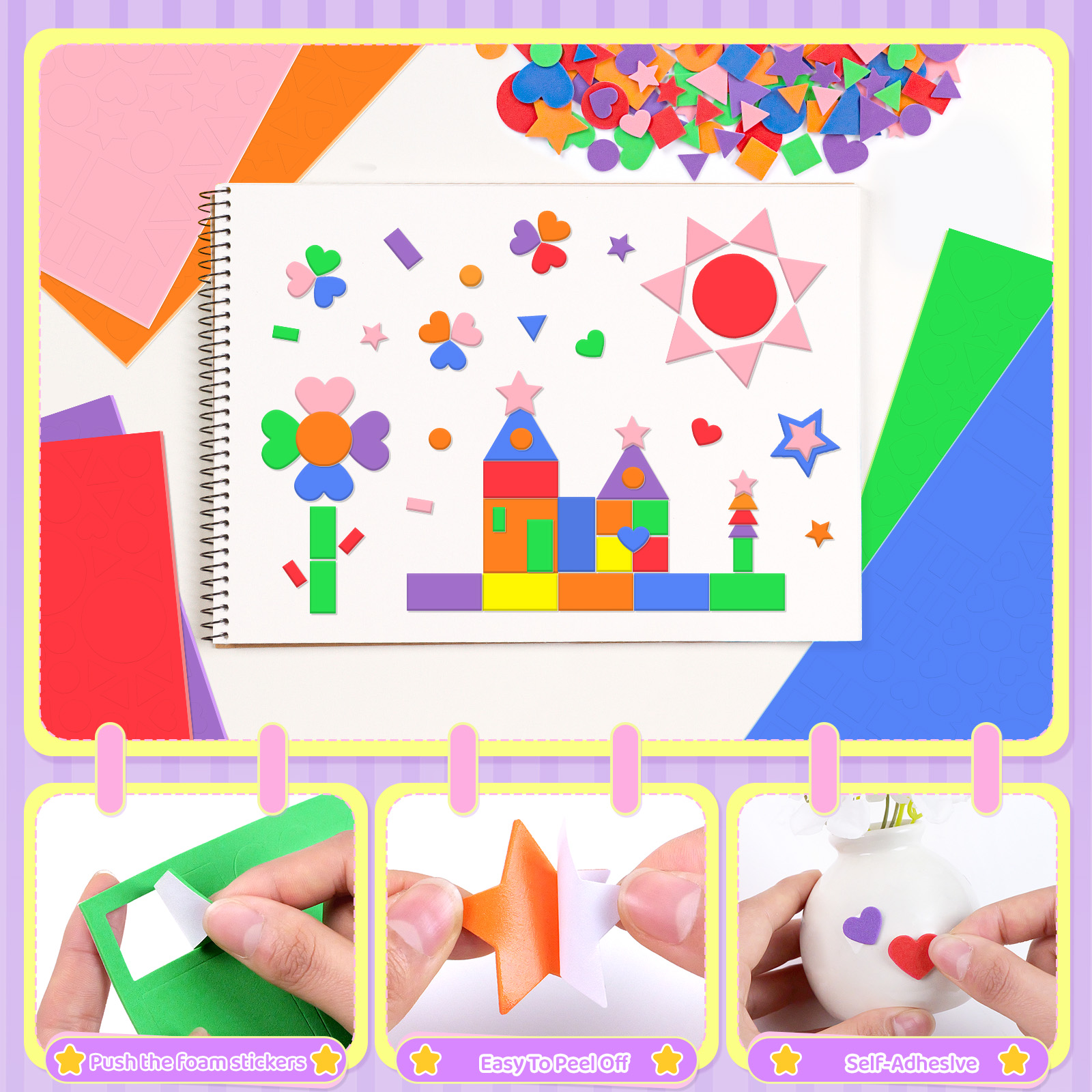 6/12/24 Sheets Non-Toxic EVA F - Art Craft Toddlers reseña y precio