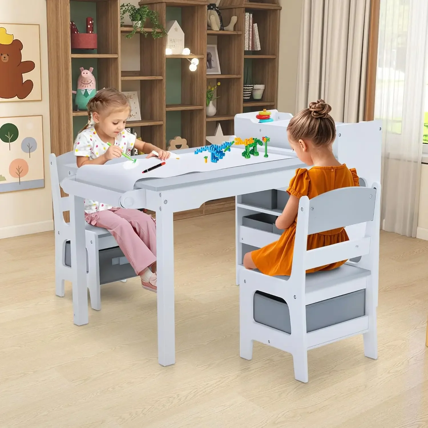 Kids Art Table & Chairs Set, W - Art Craft Toddlers reseña y precio