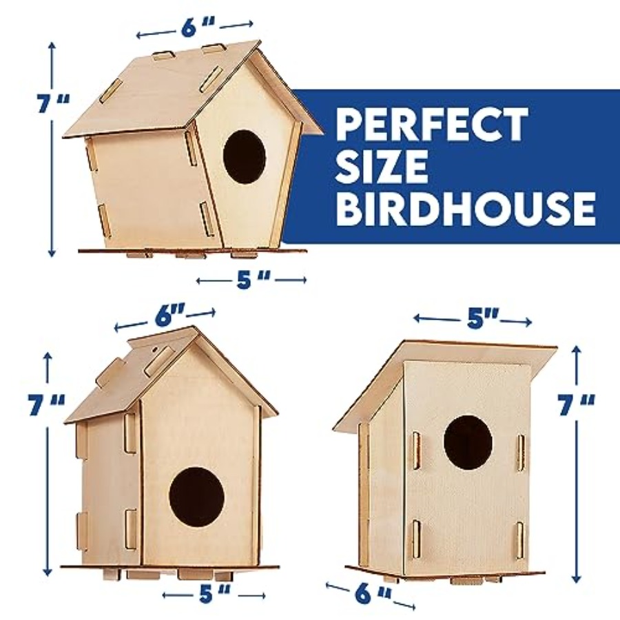 Kit - Unfinished Wood Bird Hou - Art & Craft Fair reseña y precio