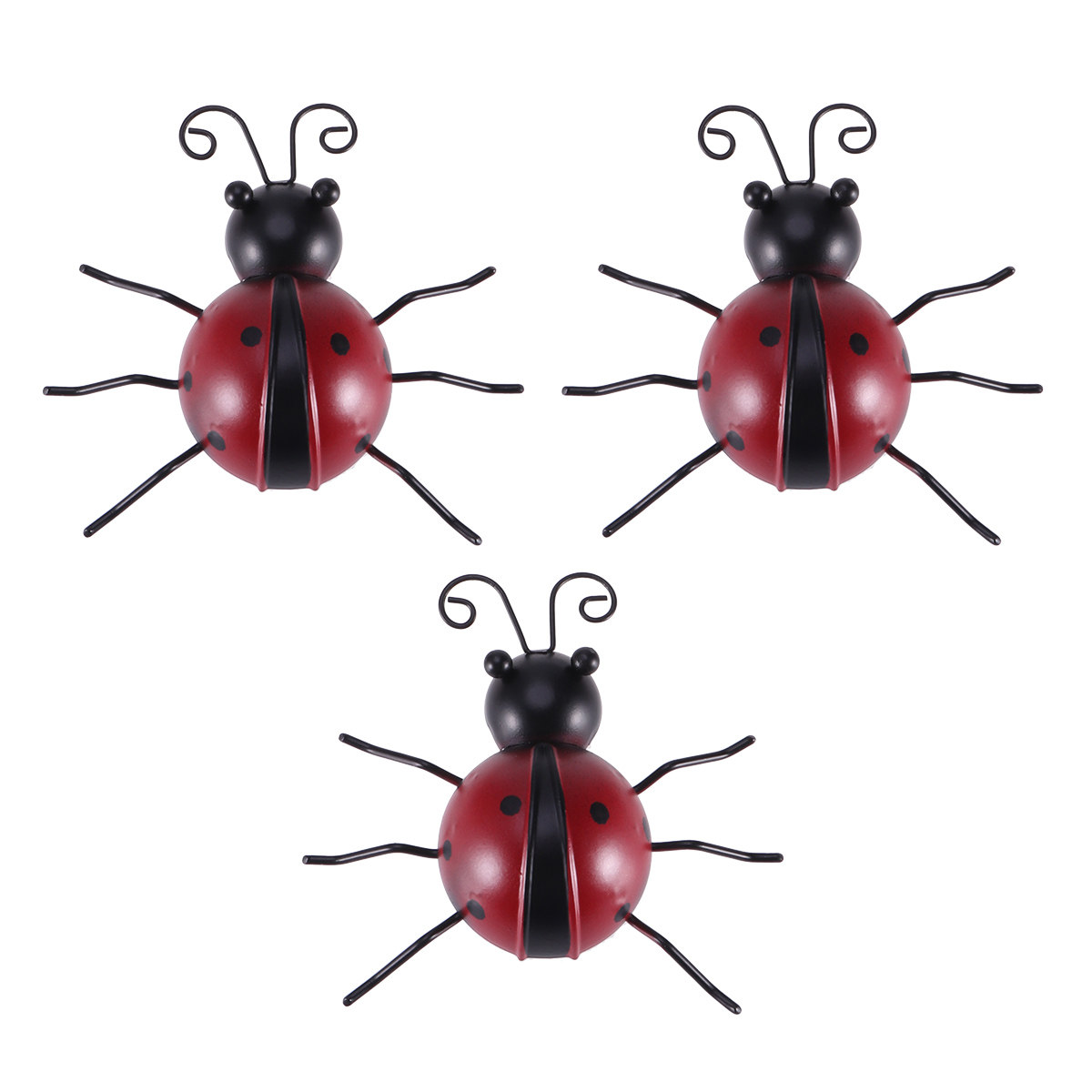 3Pcs Ladybug Wall Mounted Meta - Art Craft Ladybug reseña y precio