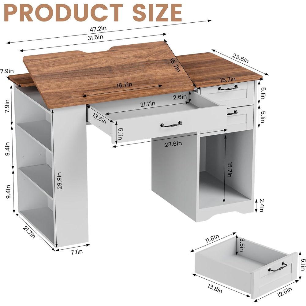 Drating Table with Storage Cab - Art & Craft Fair reseña y precio