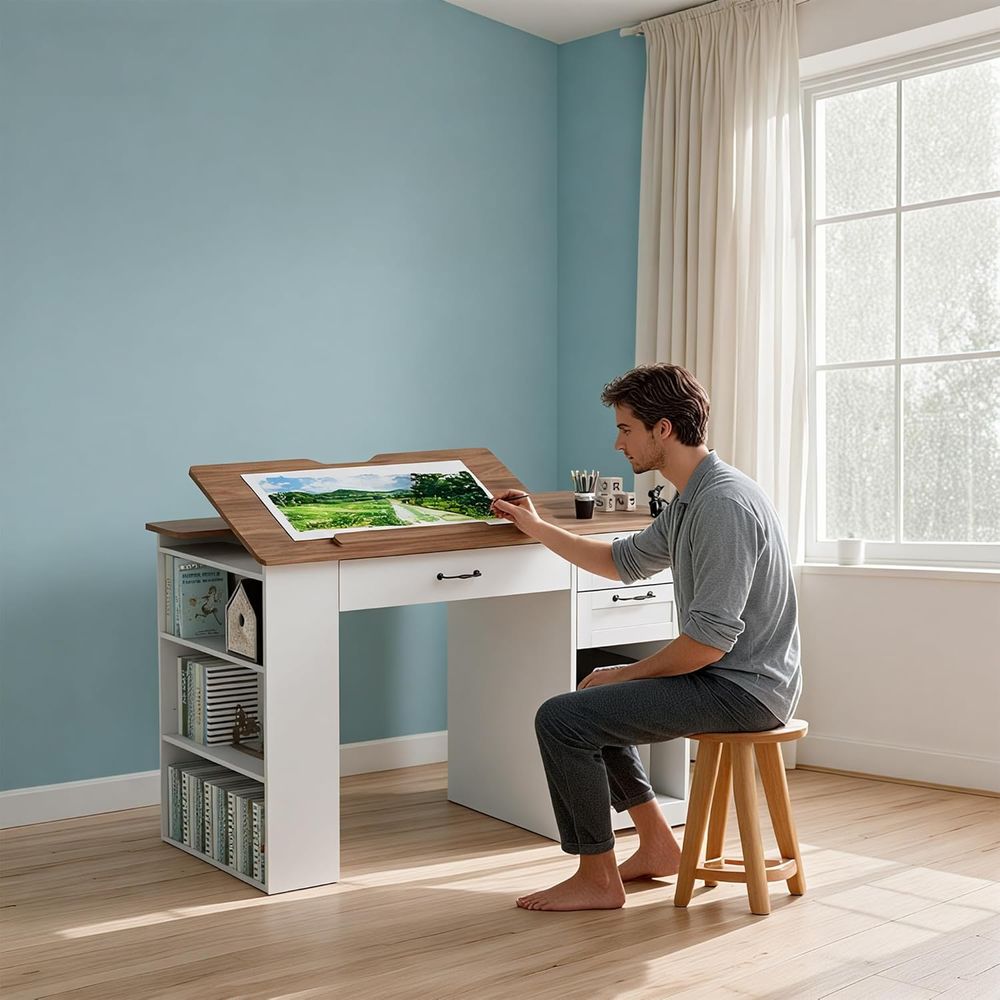 Drating Table with Storage Cab - Art & Craft Fair reseña y precio