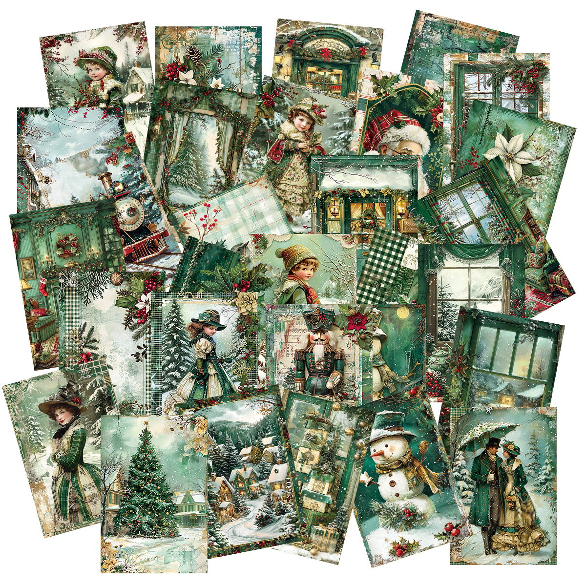 30pcs Vintage Christmas Green  - Art Craft Village reseña y precio