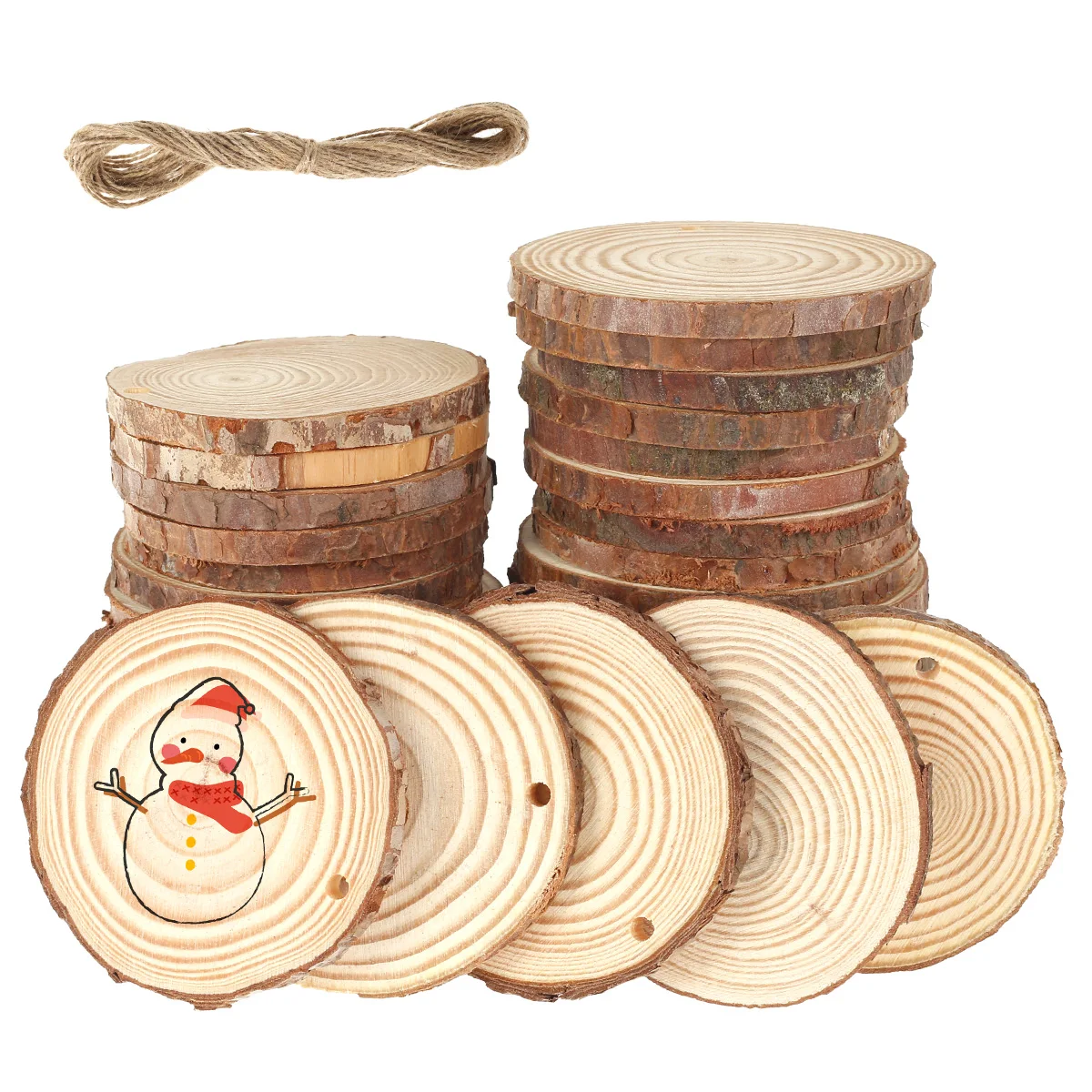 30pcs Natural Wood Slices Craf - Art Craft Christmas Tree reseña y precio