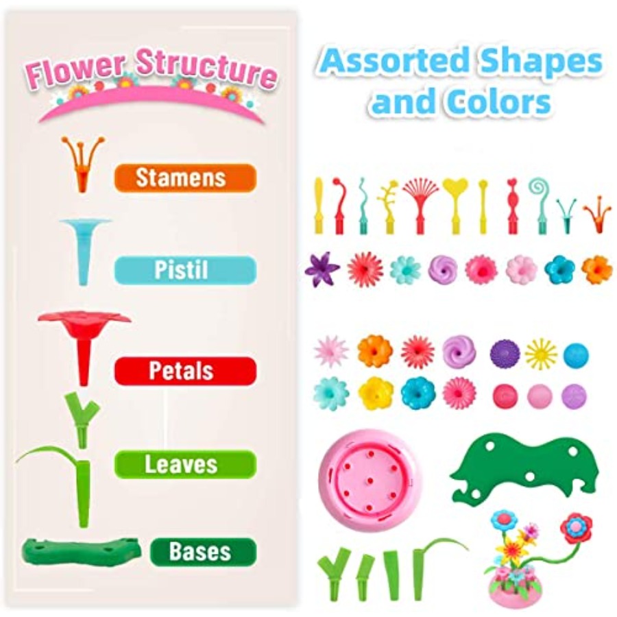 Flower Building Toy Set for Gi - Art Craft 3 Year Old reseña y precio