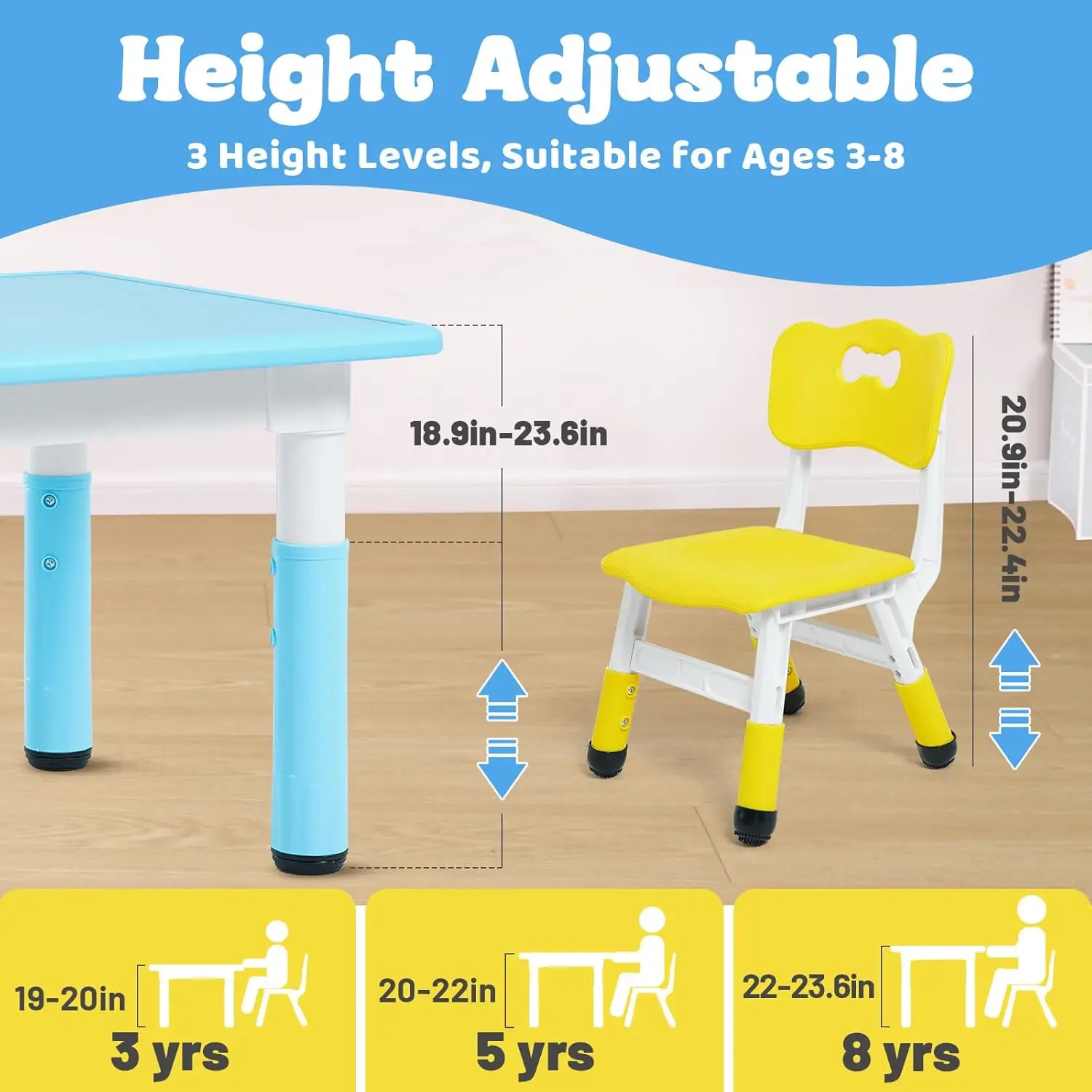Kids Table and 2 Chairs Set, H - Art Craft Toddlers reseña y precio