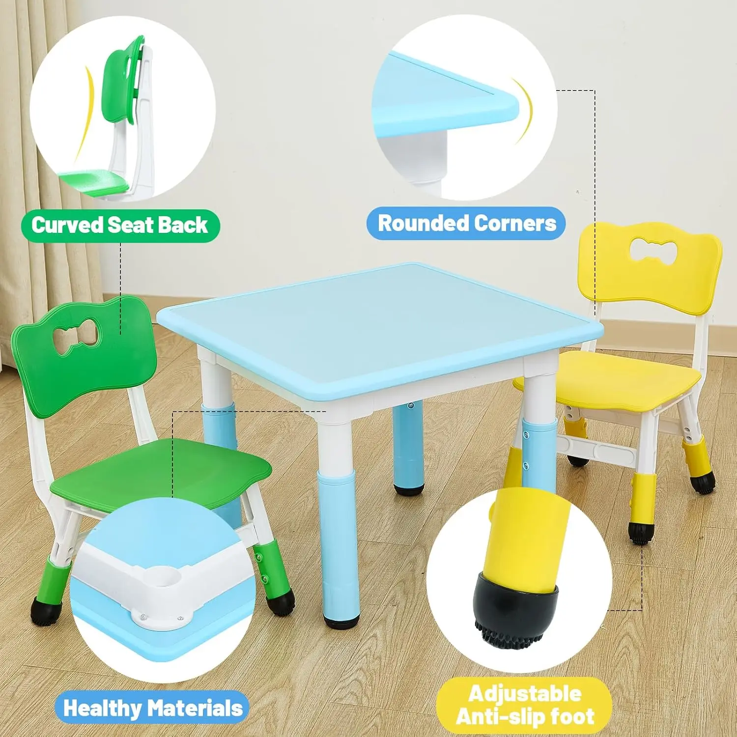 Kids Table and 2 Chairs Set, H - Art Craft Toddlers reseña y precio