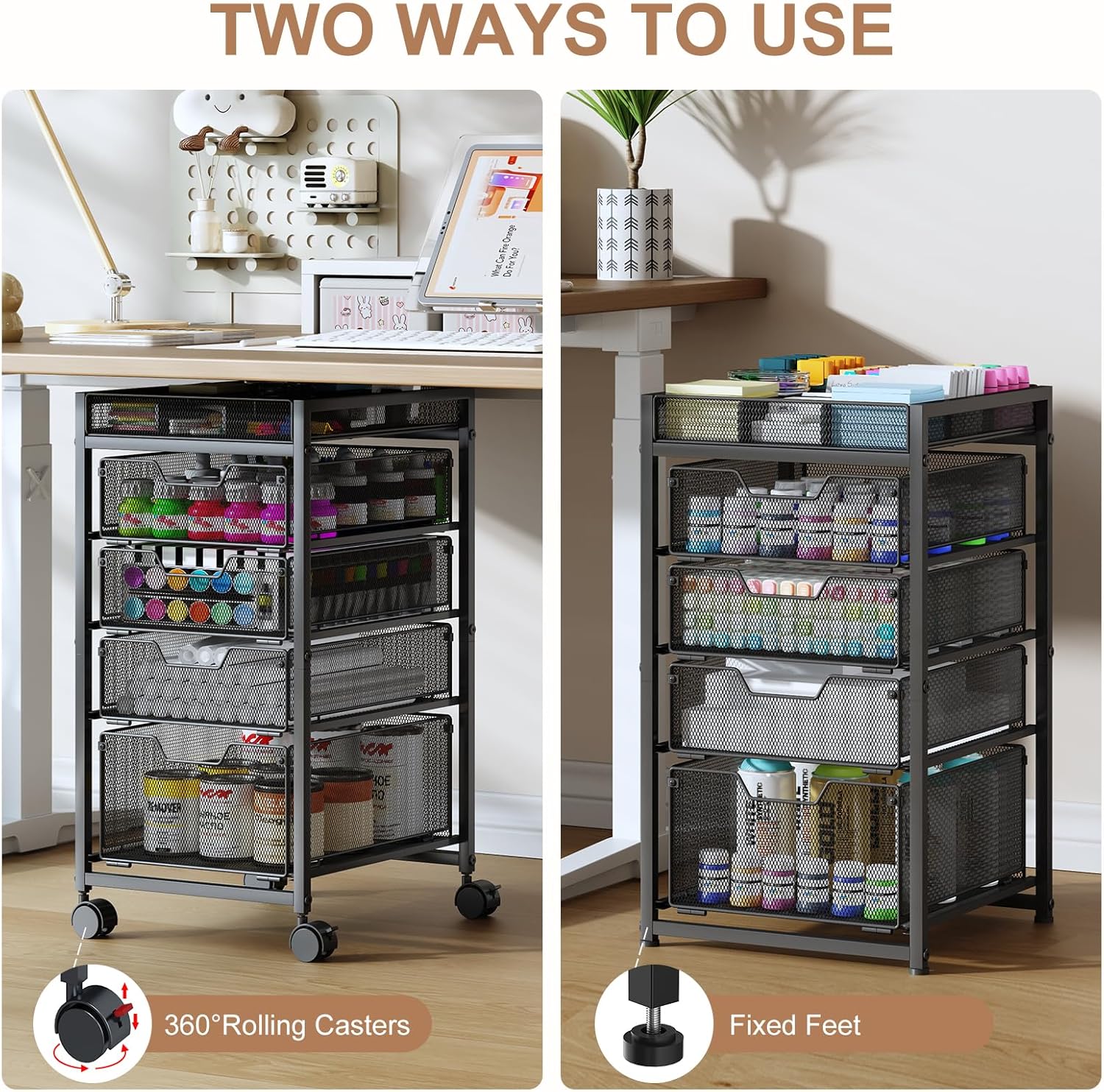 Rolling Utility Cart with 4 Dr - Art Craft Diy reseña y precio