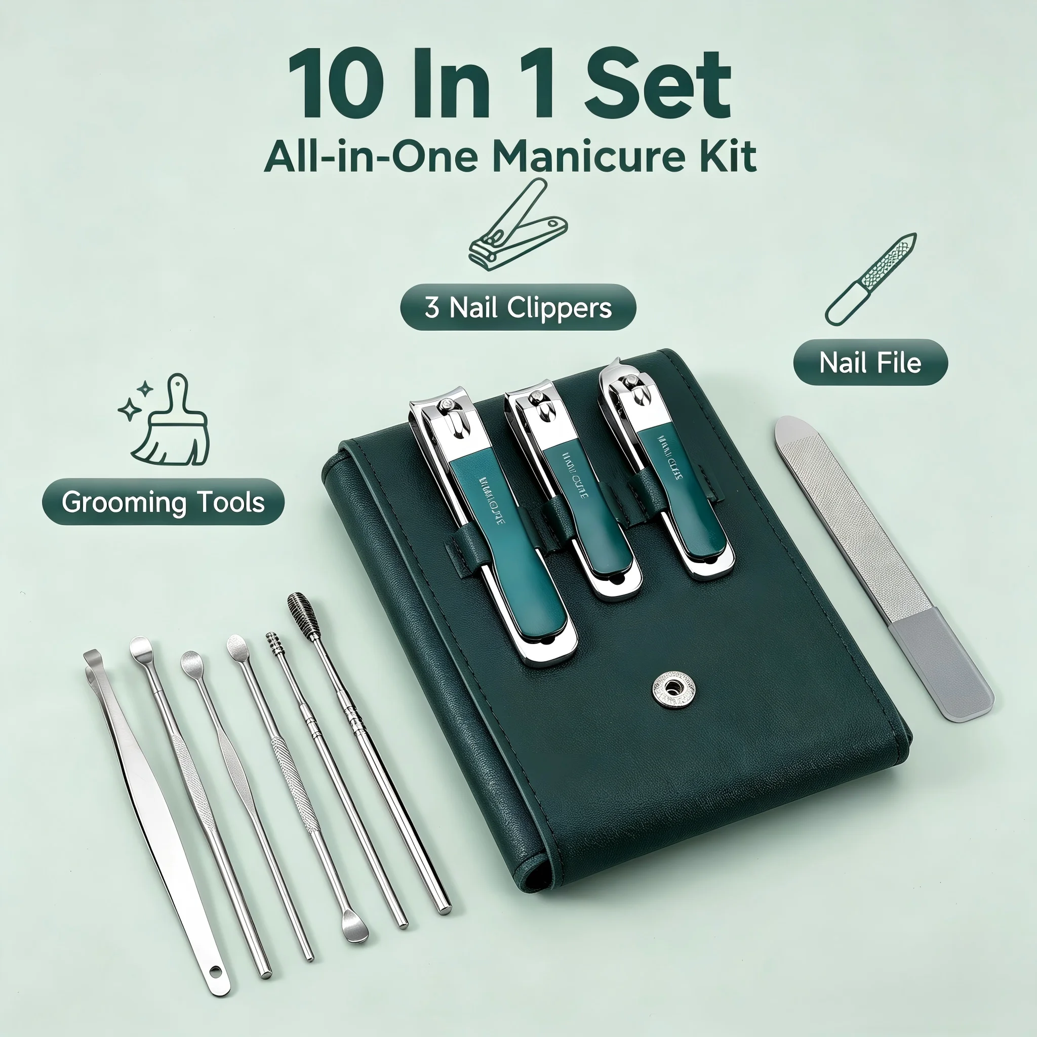 10Pcs Manicure Pedicure Set Na - Leather Tooling Kit reseña y precio
