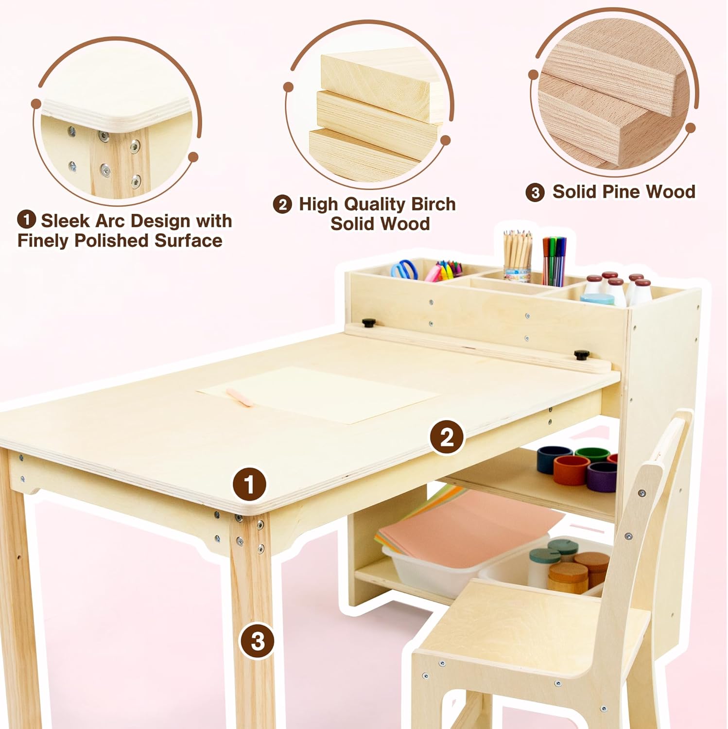 Kids Art Table and Chair Set B - Art Craft Toddlers reseña y precio