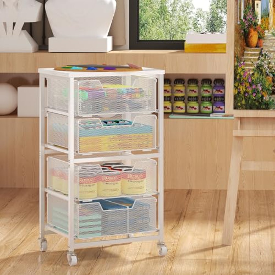 4-Drawer Rolling Storage Cart  - Art Craft & Architecture reseña y precio