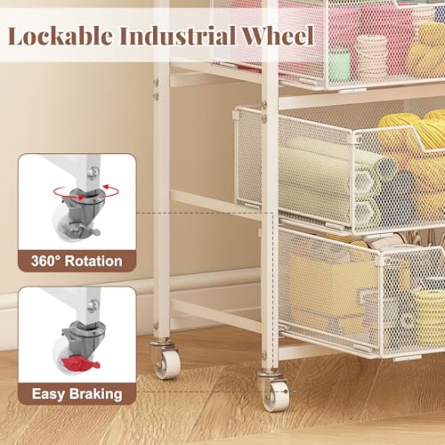 4-Drawer Rolling Storage Cart  - Art Craft & Architecture reseña y precio