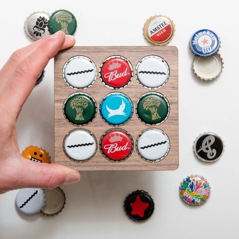 Wood Beer Cap Collector Coaste - Art Craft Display reseña y precio