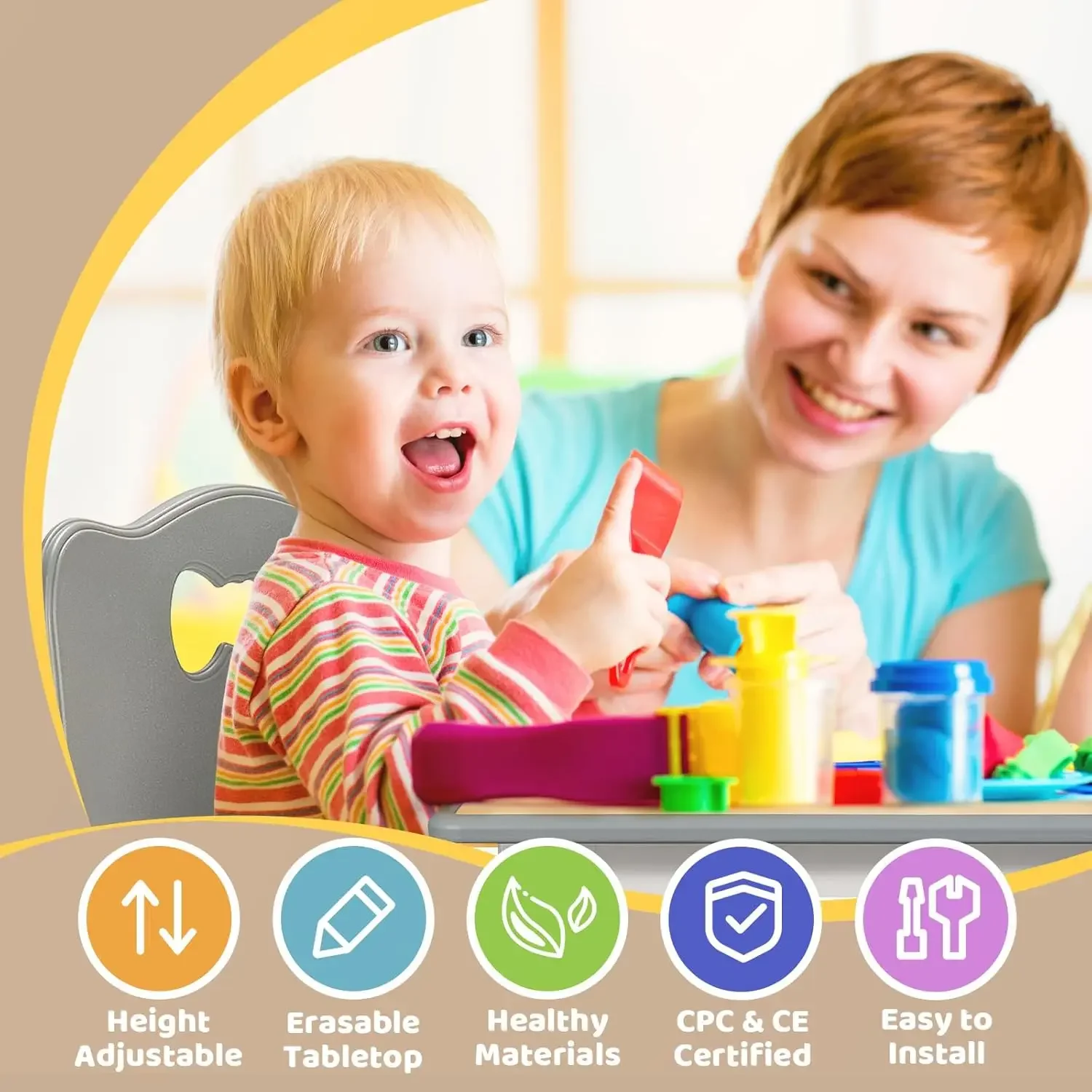 Kids Table and 2 Chairs Set fo - Art Craft Toddlers reseña y precio