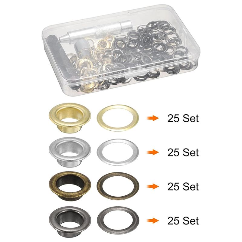 ABWZ-100Pcs Grommet Eyelets To - Leather Tooling Kit reseña y precio