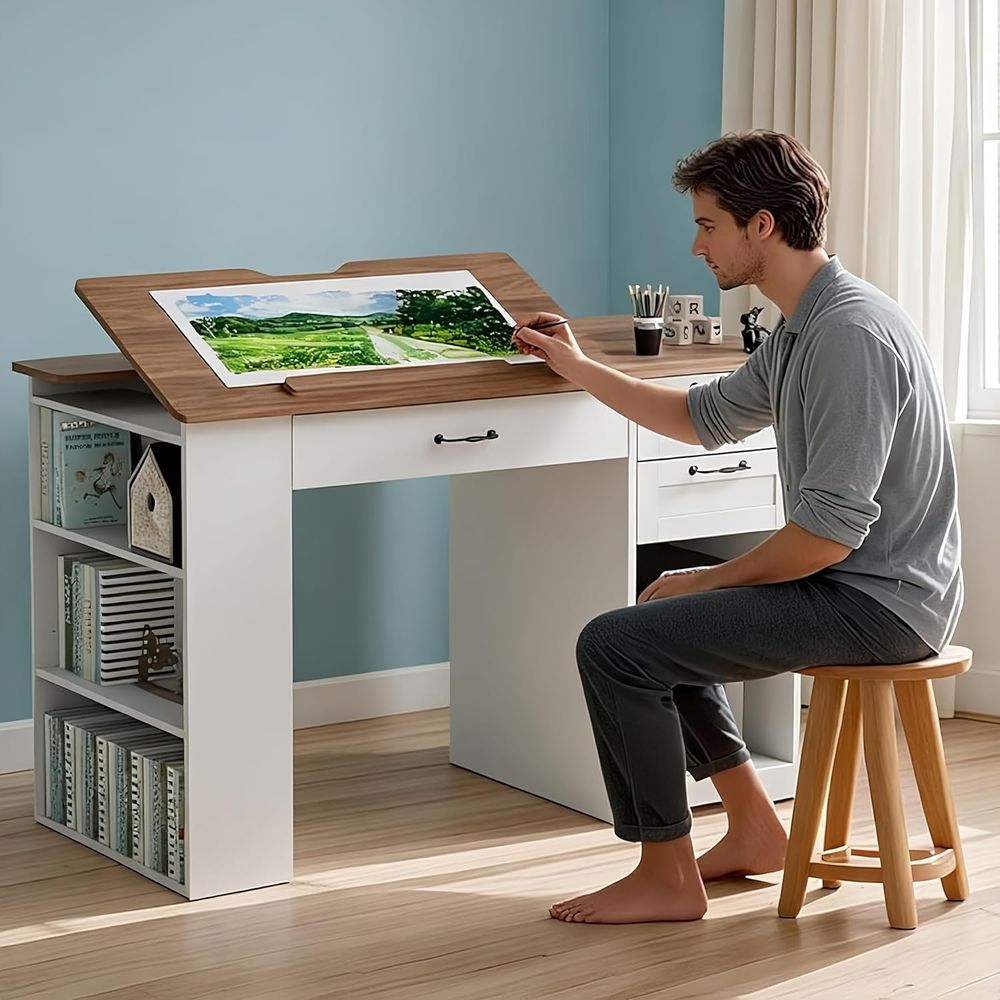 Adjustable Desk with Storage a - Art & Craft Fair reseña y precio