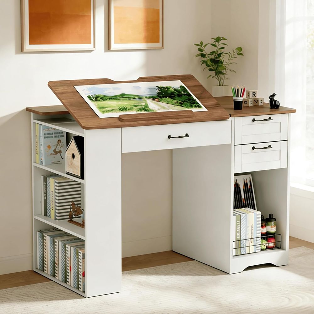 Adjustable Desk with Storage a - Art & Craft Fair reseña y precio