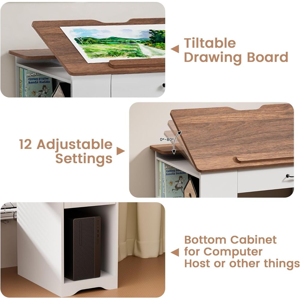 Adjustable Desk with Storage a - Art & Craft Fair reseña y precio