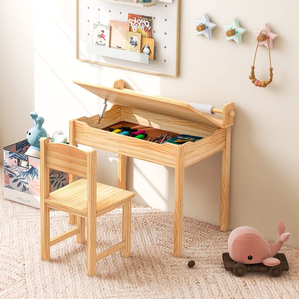 Kids Table and Chair Set, Flip - Art Craft Toddlers reseña y precio