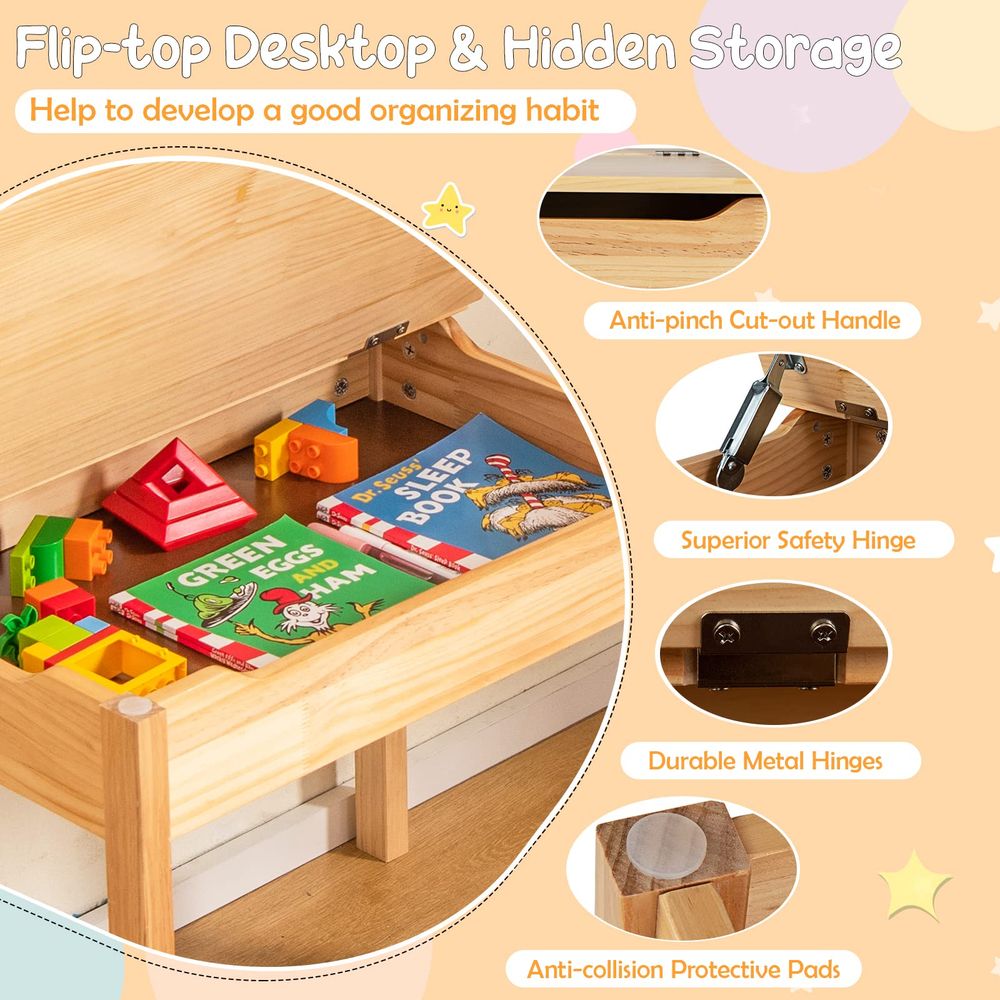 Kids Table and Chair Set, Flip - Art Craft Toddlers reseña y precio