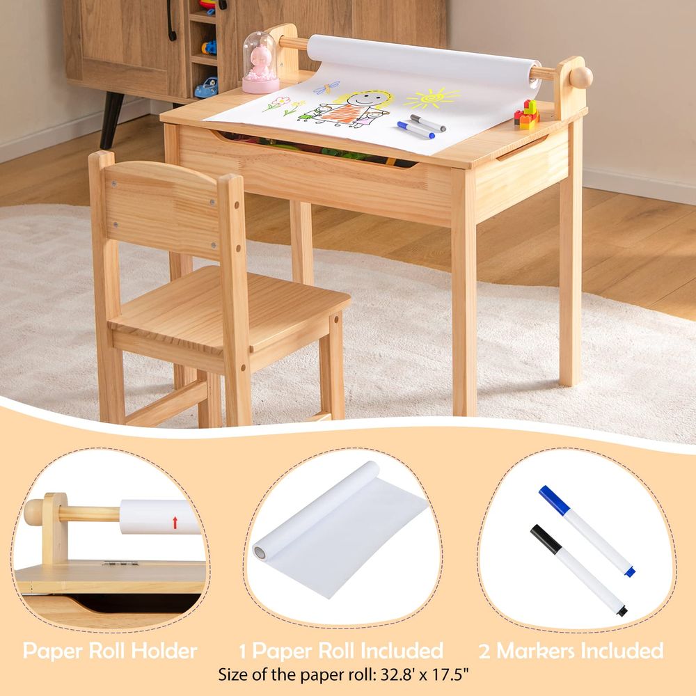 Kids Table and Chair Set, Flip - Art Craft Toddlers reseña y precio