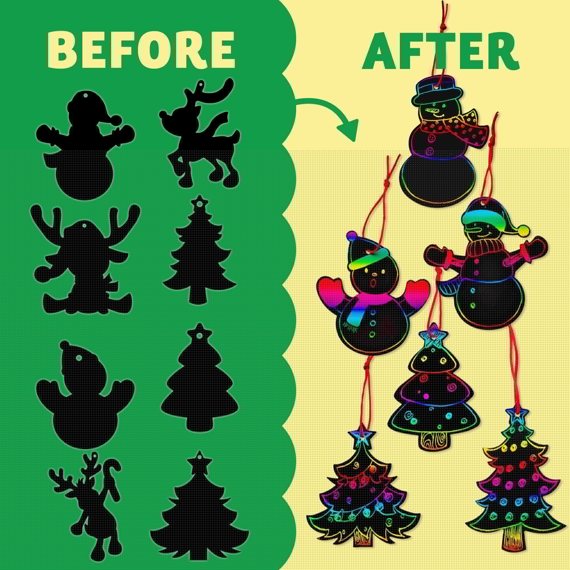 Joyfy 72 Pcs Christmas Scratch - Art Craft Kits For Kids reseña y precio