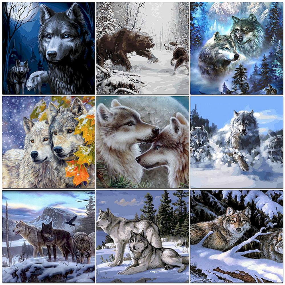 Painting By Numbers Wolf Oil P - Art Craft Number reseña y precio