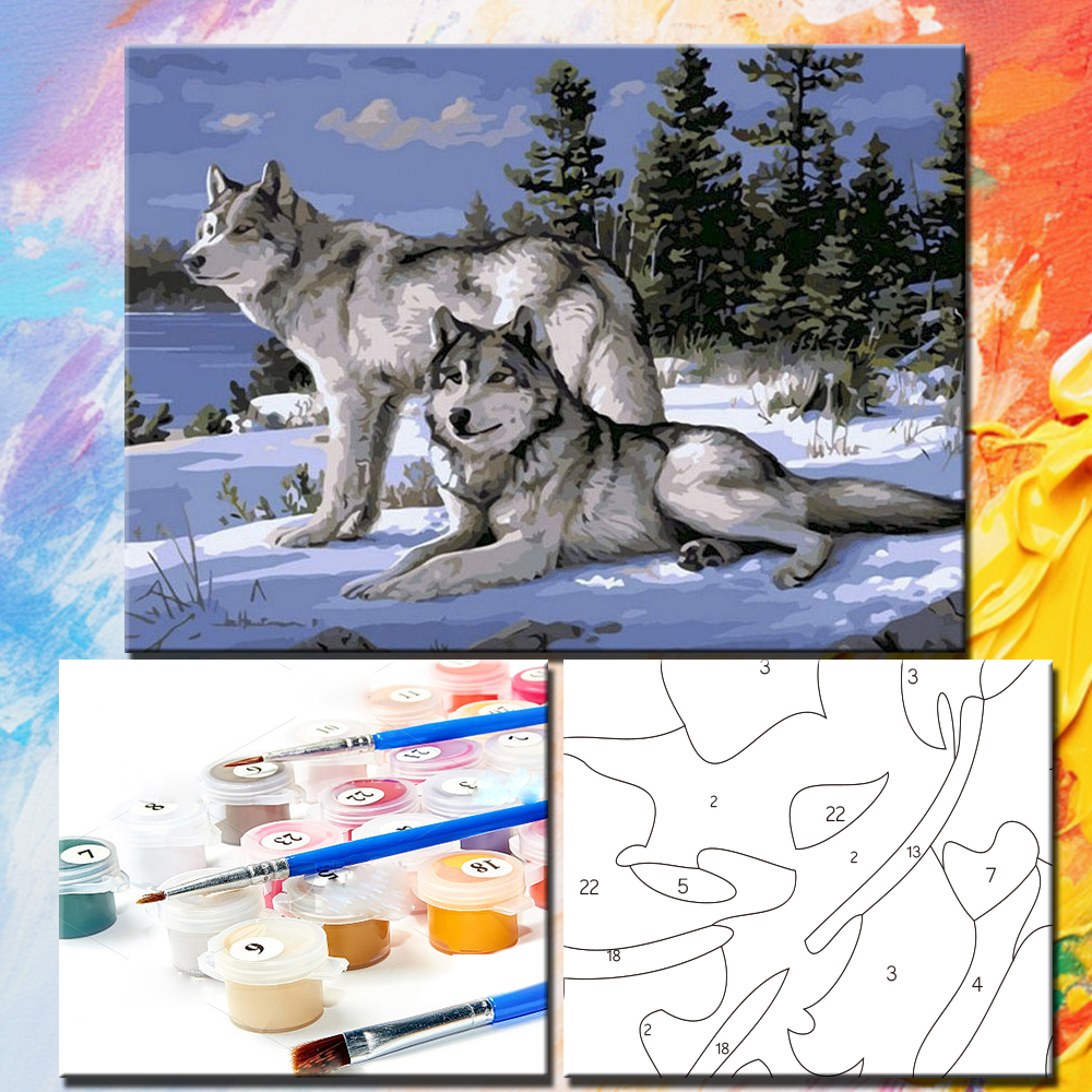 Painting By Numbers Wolf Oil P - Art Craft Number reseña y precio