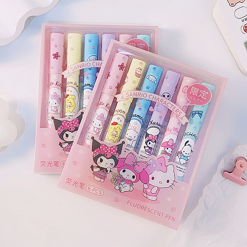 6Pcs Sanrio Hello Kitty Highli - Illustration Marker Set reseña y precio