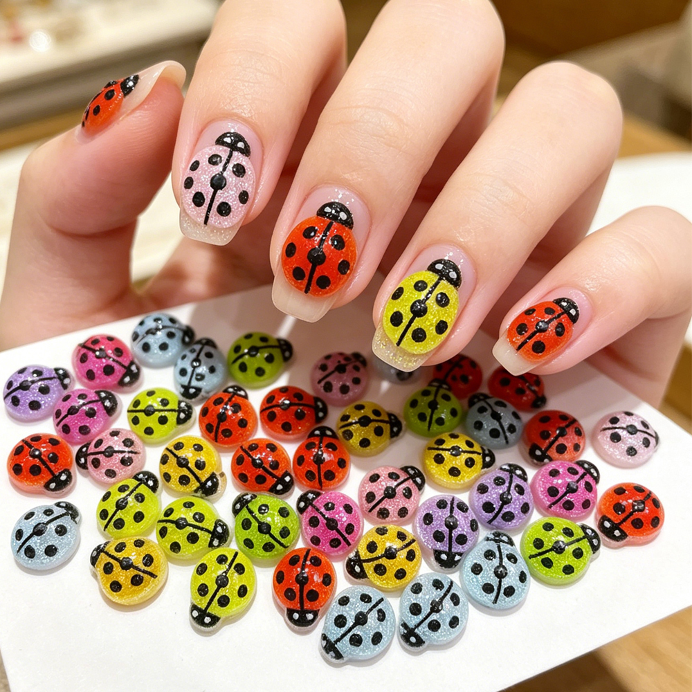 50Pcs Lovely Mixed Ladybug Nai - Art Craft Ladybug reseña y precio